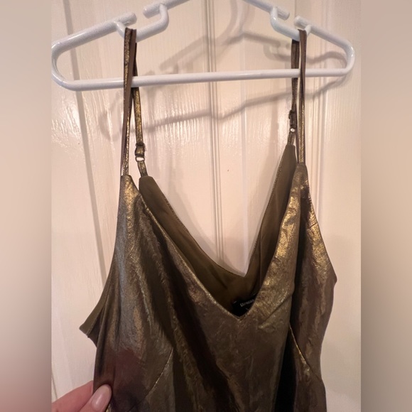 Express size S metallic gold slip midi dress - Picture 7 of 9